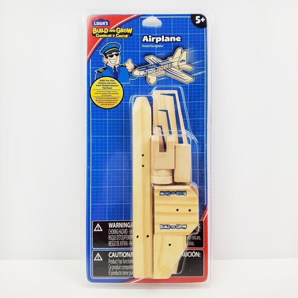 Wooden Airplane Project DIY Children's Kit Lowe's Build and Grow Sealed